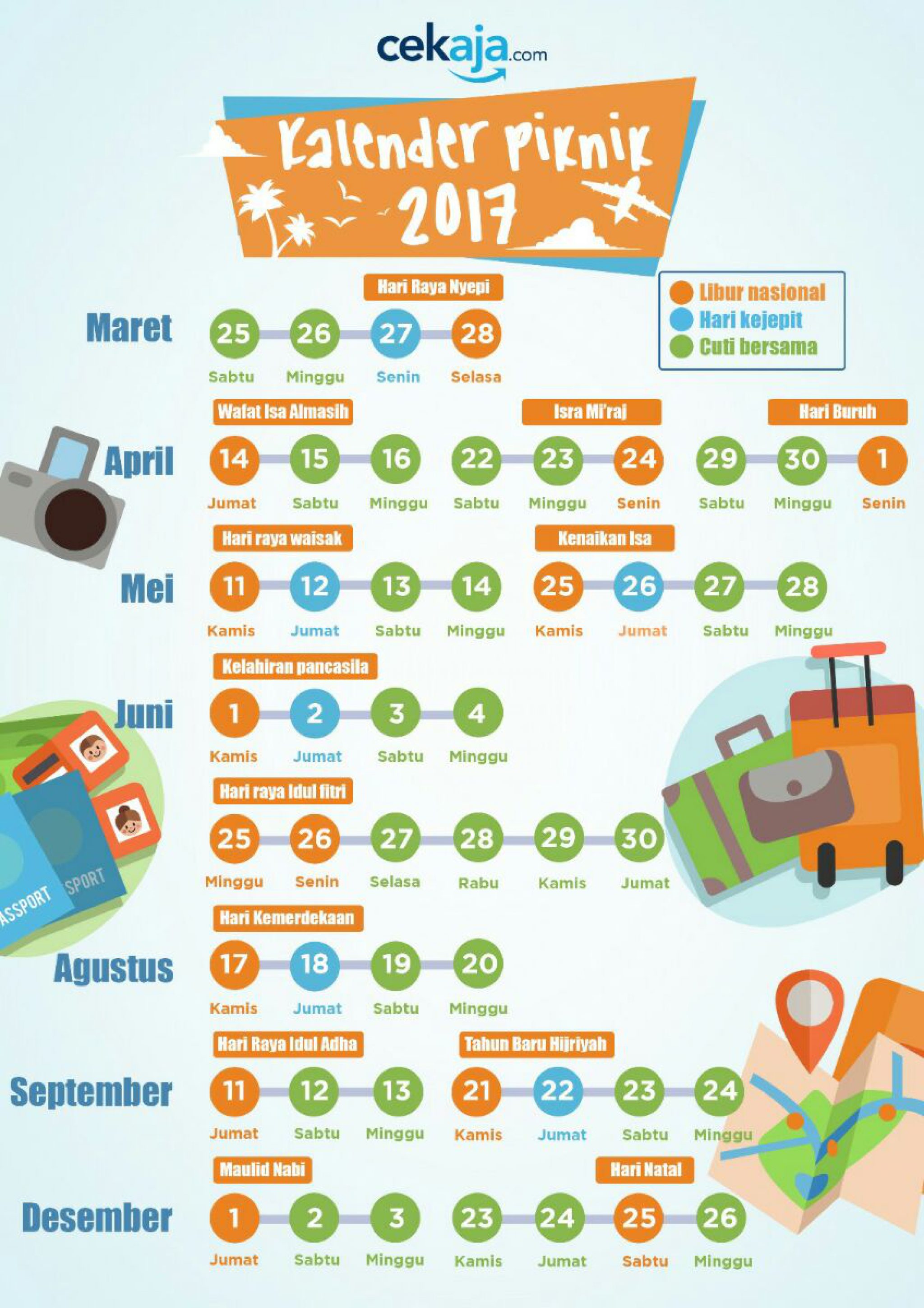 Yuk Catat Jadwal Liburan Di Kalender 2017